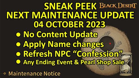 bdo confess|No Content Update, Apply Name changes, Refresh NPC .